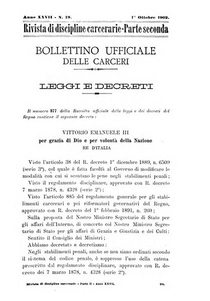 Rivista di discipline carcerarie in relazione con l'antropologia, col diritto penale, con la statistica