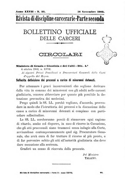 Rivista di discipline carcerarie in relazione con l'antropologia, col diritto penale, con la statistica