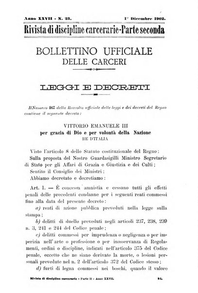 Rivista di discipline carcerarie in relazione con l'antropologia, col diritto penale, con la statistica