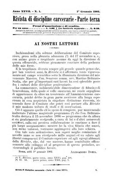 Rivista di discipline carcerarie in relazione con l'antropologia, col diritto penale, con la statistica