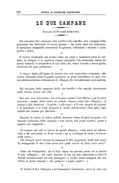 Rivista di discipline carcerarie in relazione con l'antropologia, col diritto penale, con la statistica