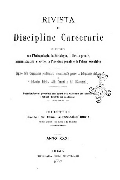 Rivista di discipline carcerarie in relazione con l'antropologia, col diritto penale, con la statistica