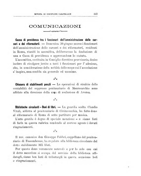 Rivista di discipline carcerarie in relazione con l'antropologia, col diritto penale, con la statistica