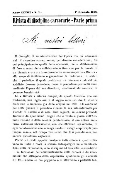 Rivista di discipline carcerarie in relazione con l'antropologia, col diritto penale, con la statistica