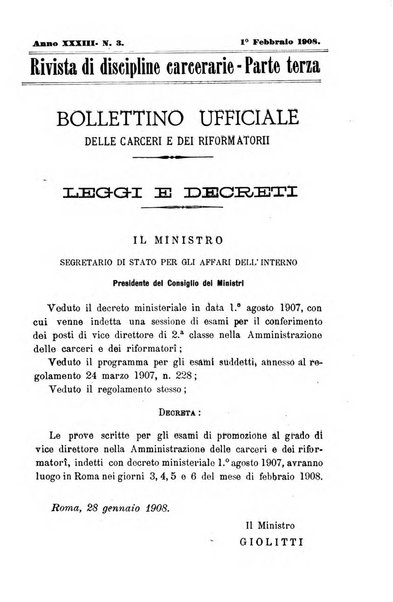 Rivista di discipline carcerarie in relazione con l'antropologia, col diritto penale, con la statistica