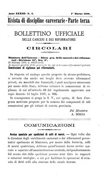 Rivista di discipline carcerarie in relazione con l'antropologia, col diritto penale, con la statistica