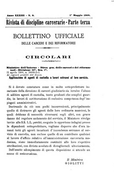 Rivista di discipline carcerarie in relazione con l'antropologia, col diritto penale, con la statistica