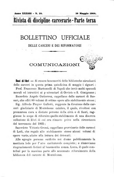 Rivista di discipline carcerarie in relazione con l'antropologia, col diritto penale, con la statistica