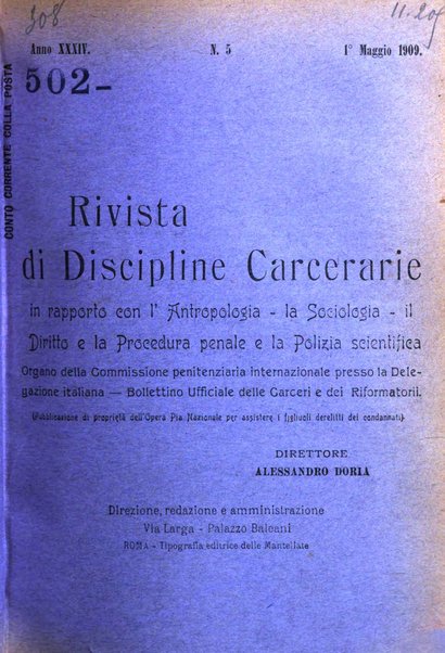 Rivista di discipline carcerarie in relazione con l'antropologia, col diritto penale, con la statistica