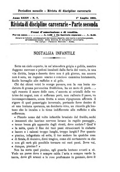 Rivista di discipline carcerarie in relazione con l'antropologia, col diritto penale, con la statistica