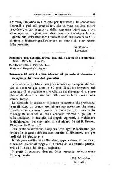 Rivista di discipline carcerarie in relazione con l'antropologia, col diritto penale, con la statistica