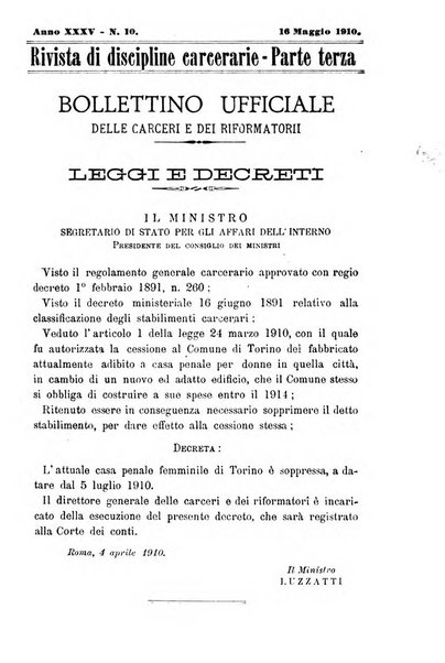 Rivista di discipline carcerarie in relazione con l'antropologia, col diritto penale, con la statistica