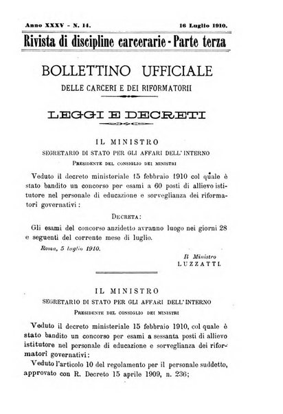 Rivista di discipline carcerarie in relazione con l'antropologia, col diritto penale, con la statistica