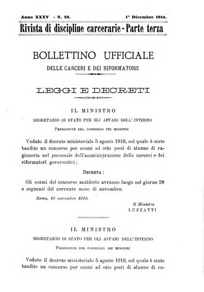 Rivista di discipline carcerarie in relazione con l'antropologia, col diritto penale, con la statistica