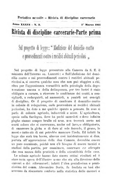 Rivista di discipline carcerarie in relazione con l'antropologia, col diritto penale, con la statistica