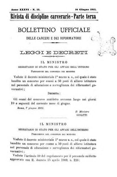 Rivista di discipline carcerarie in relazione con l'antropologia, col diritto penale, con la statistica