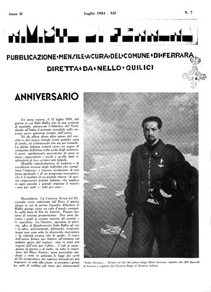 Rivista di Ferrara pubblicazione mensile a cura del Comune di Ferrara diretta da Nello Quilici