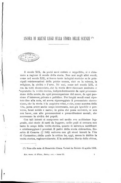 Rivista di filosofia e scienze affini periodico mensile