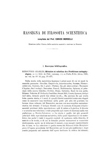 Rivista di filosofia e scienze affini periodico mensile