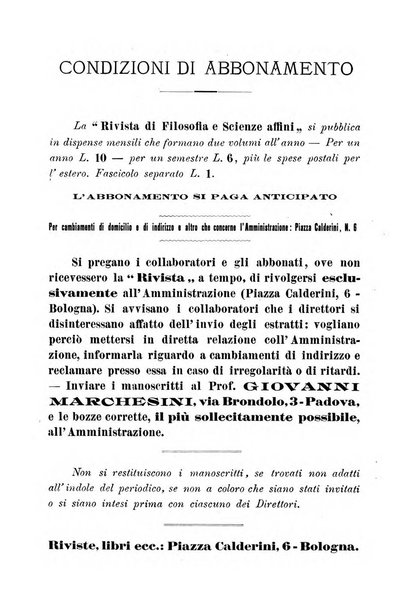 Rivista di filosofia e scienze affini periodico mensile