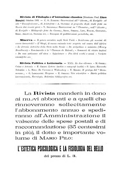 Rivista di filosofia e scienze affini periodico mensile