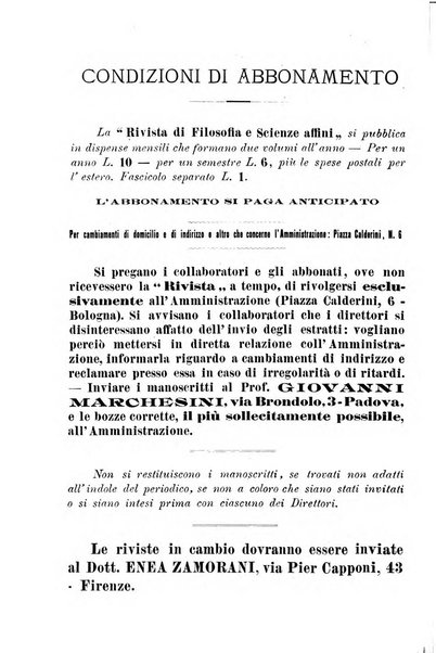 Rivista di filosofia e scienze affini periodico mensile