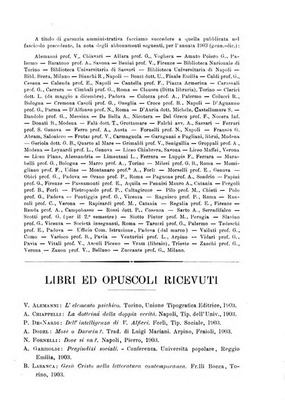 Rivista di filosofia e scienze affini periodico mensile