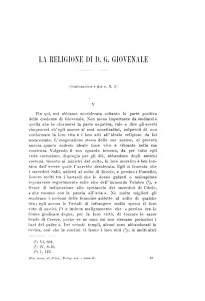 Rivista di filosofia, pedagogia e scienze affini periodico mensile