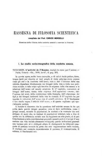 Rivista di filosofia, pedagogia e scienze affini periodico mensile