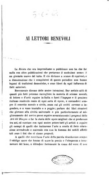 Rivista di Firenze e Bullettino delle arti del disegno pubblicazione mensile di scienze, di lettere e arti