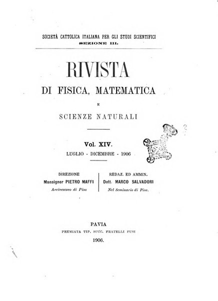 Rivista di fisica, matematica e scienze naturali