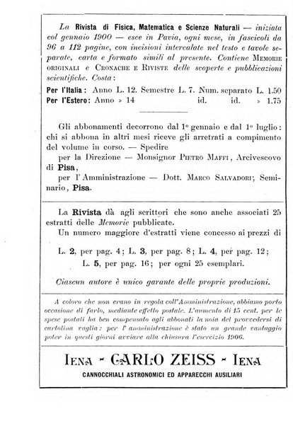 Rivista di fisica, matematica e scienze naturali