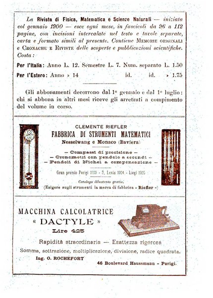 Rivista di fisica, matematica e scienze naturali