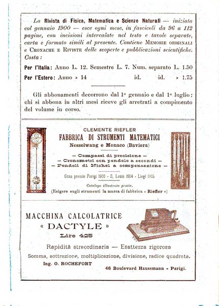 Rivista di fisica, matematica e scienze naturali