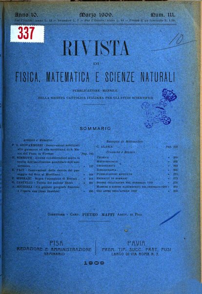 Rivista di fisica, matematica e scienze naturali