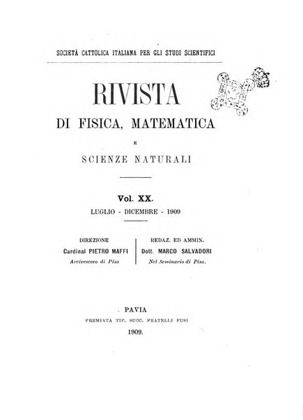 Rivista di fisica, matematica e scienze naturali