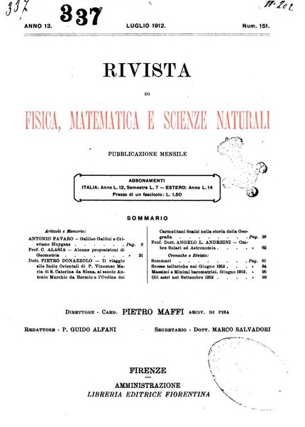 Rivista di fisica, matematica e scienze naturali