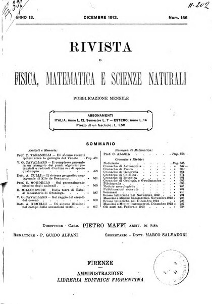 Rivista di fisica, matematica e scienze naturali