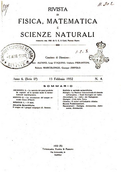 Rivista di fisica, matematica e scienze naturali