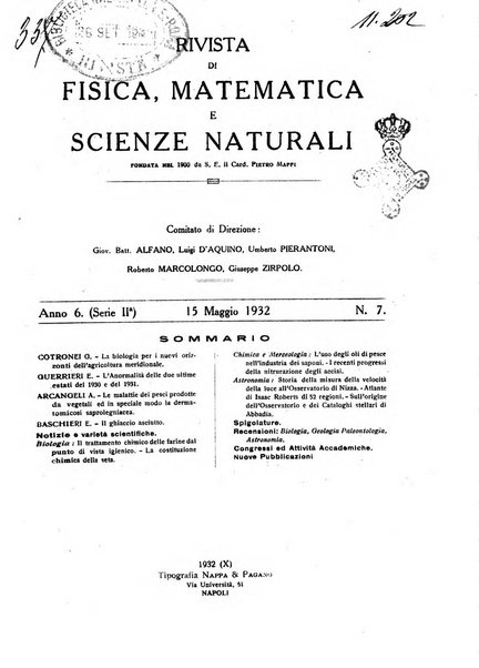 Rivista di fisica, matematica e scienze naturali