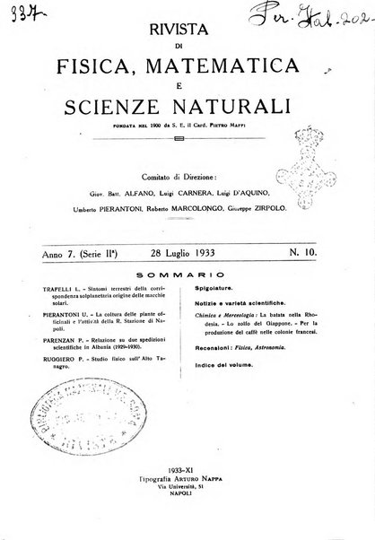 Rivista di fisica, matematica e scienze naturali