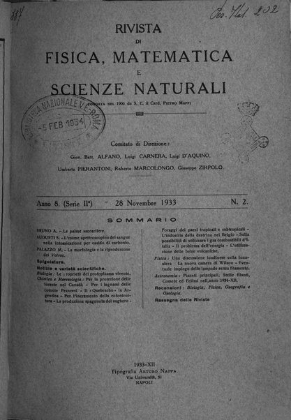 Rivista di fisica, matematica e scienze naturali