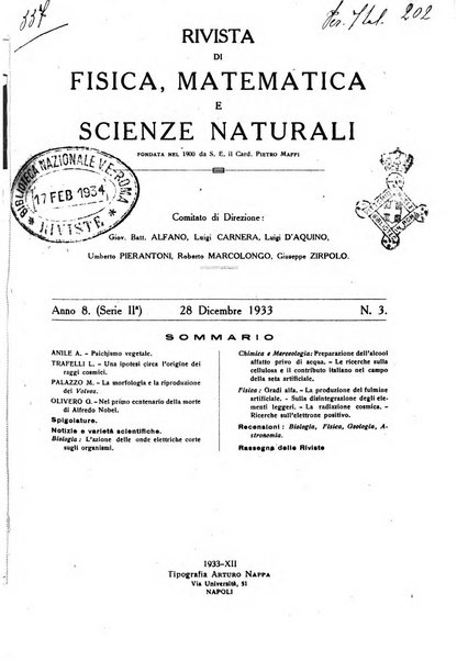 Rivista di fisica, matematica e scienze naturali