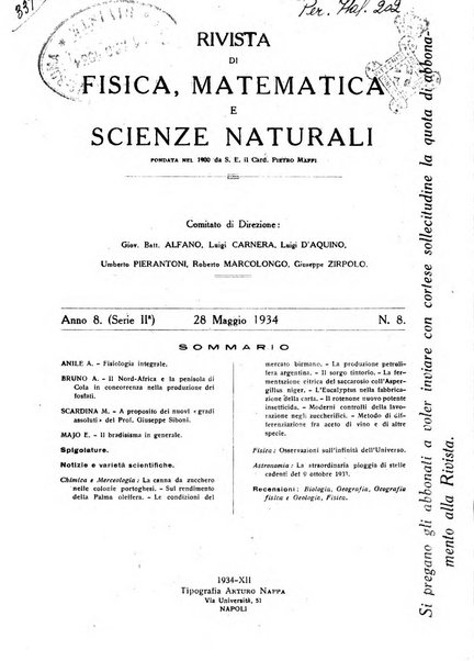 Rivista di fisica, matematica e scienze naturali