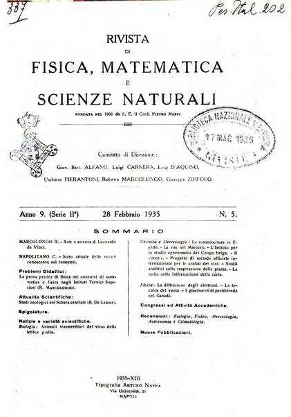 Rivista di fisica, matematica e scienze naturali