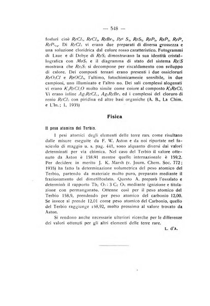 Rivista di fisica, matematica e scienze naturali