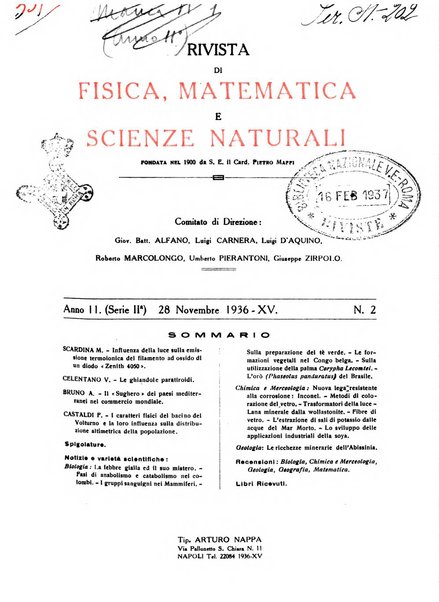 Rivista di fisica, matematica e scienze naturali