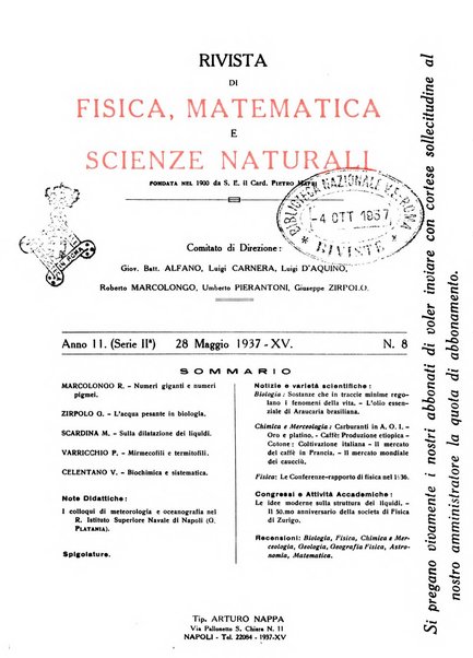 Rivista di fisica, matematica e scienze naturali