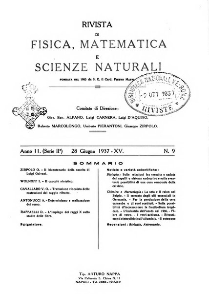 Rivista di fisica, matematica e scienze naturali