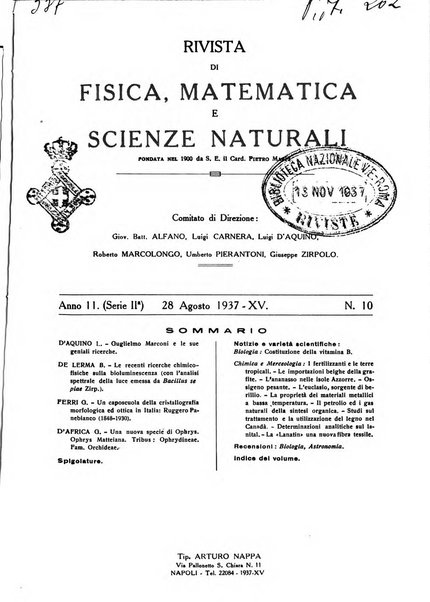 Rivista di fisica, matematica e scienze naturali